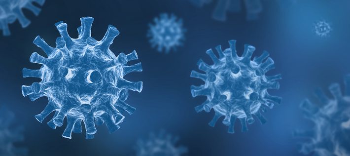 Coronavirus COVID-19 – Arrière-plan de virus flottant – Virolog