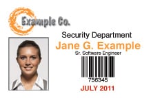 ID card template example
