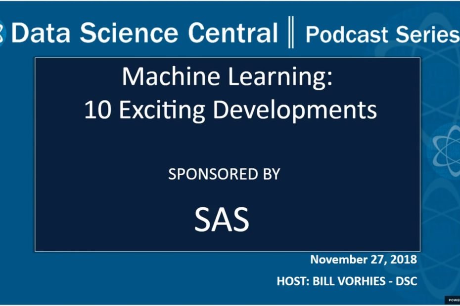 DSC Podcast Series: Machine Learning: 10 Exciting Developments – Vimeo thumbnail