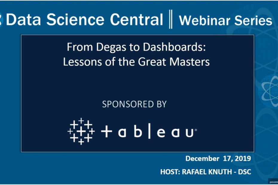 DSC Webinar Series: From Degas to Dashboards: Lessons of the Great Masters – Vimeo thumbnail