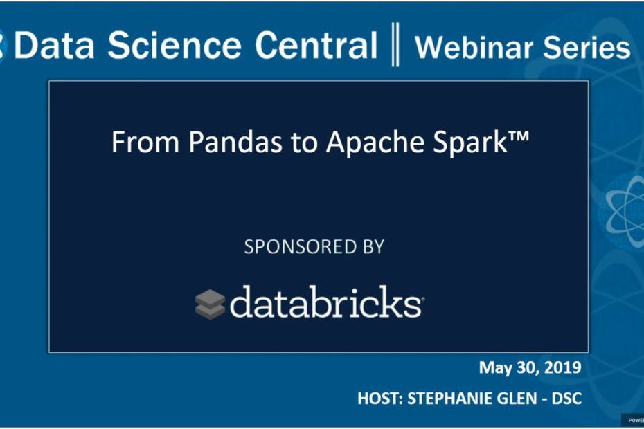 DSC Webinar Series: From Pandas to Apache Spark™ – Vimeo thumbnail