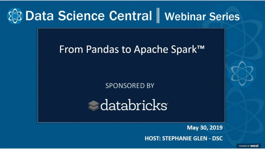 DSC Webinar Series: From Pandas to Apache Spark™ – Vimeo thumbnail