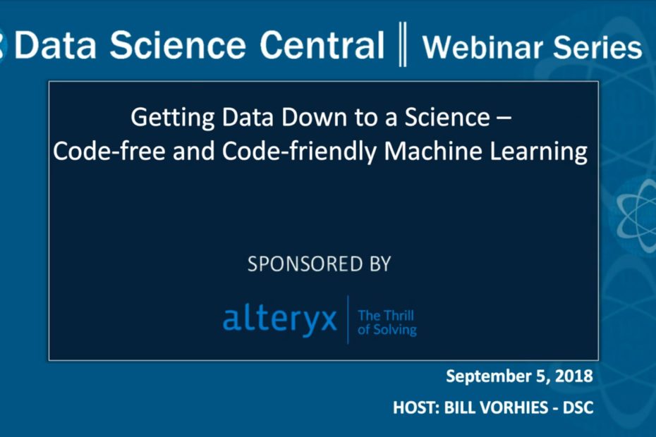 DSC Webinar Series: Getting Data Down to a Science – Code-free and Code-friendly Machine Learning – Vimeo thumbnail