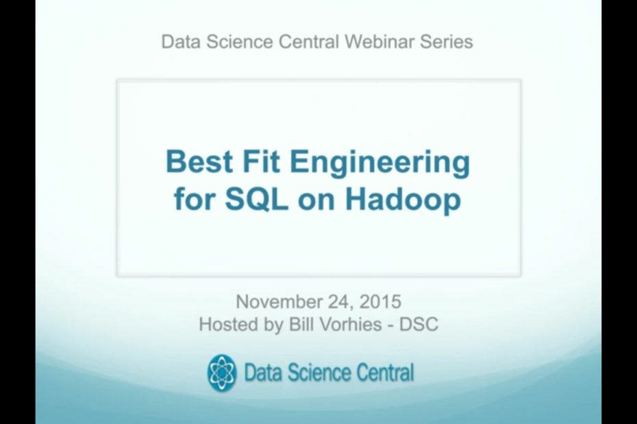DSC Webinar Series: Best Fit Engineering for SQL on Hadoop – Vimeo thumbnail