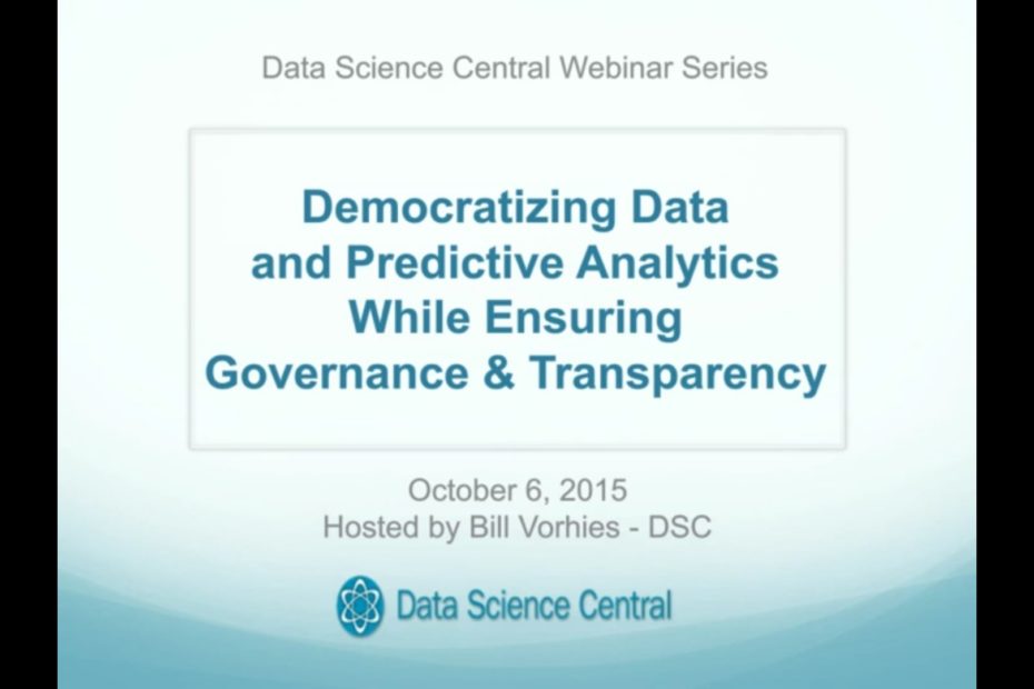 DSC Webinar Series: Democratizing Data and Predictive Analytics While Ensuring Governance & Transparency – Vimeo thumbnail