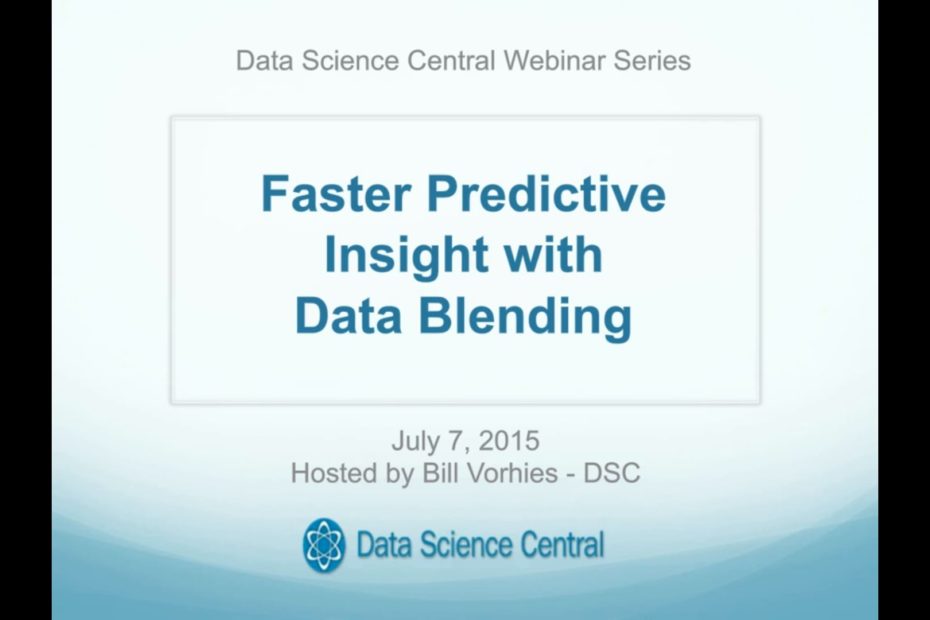 DSC Webinar Series: Faster Predictive Insight with Data Blending – Vimeo thumbnail