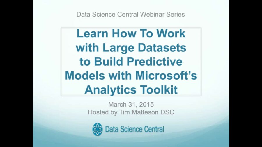 DSC Webinar Series: Learn How To Work with Large Datasets to Build Predictive Models with Microsoft’s Analytics Toolkit – Vimeo thumbnail