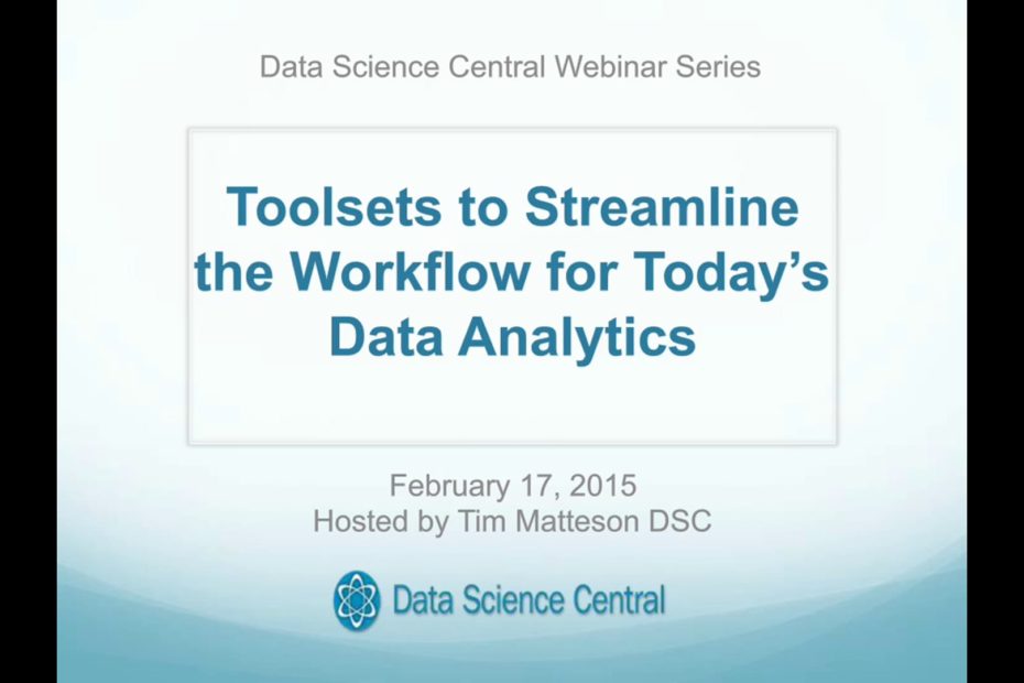 DSC Webinar Series: Toolsets to Streamline the Workflow for Today’s Data Analytics – Vimeo thumbnail
