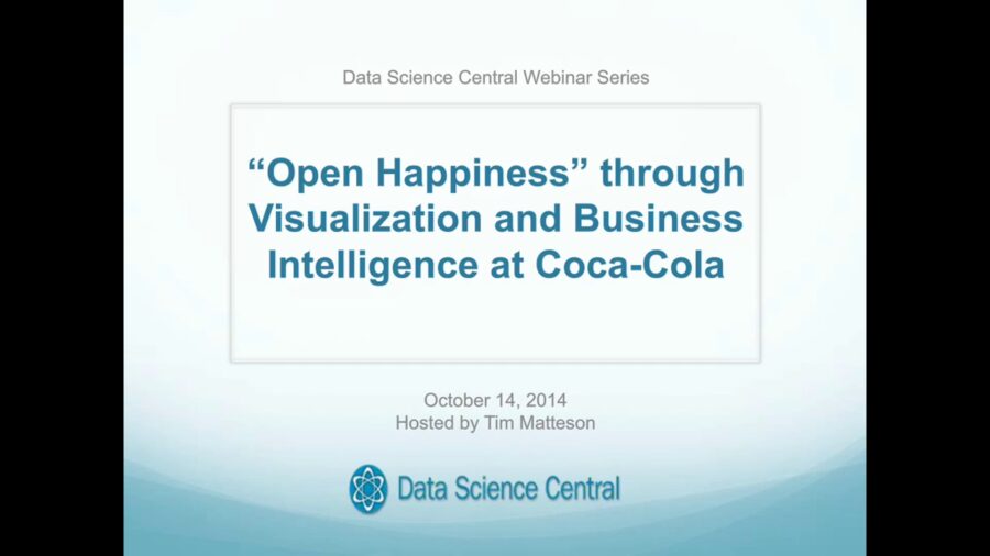 DSC Webinar Series:“Open Happiness” through Visualization and Business Intelligence at Coca-Cola 10.14.2014 – Vimeo thumbnail