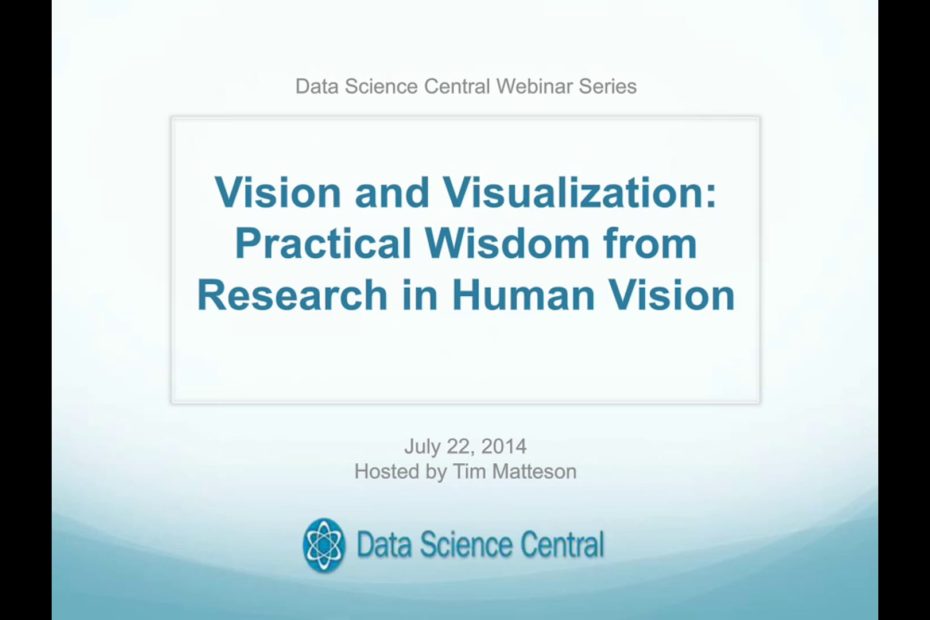 DSC Webinar Series: Vision and Visualization: Practical Wisdom from Research in Human Vision 7.22.2014 – Vimeo thumbnail