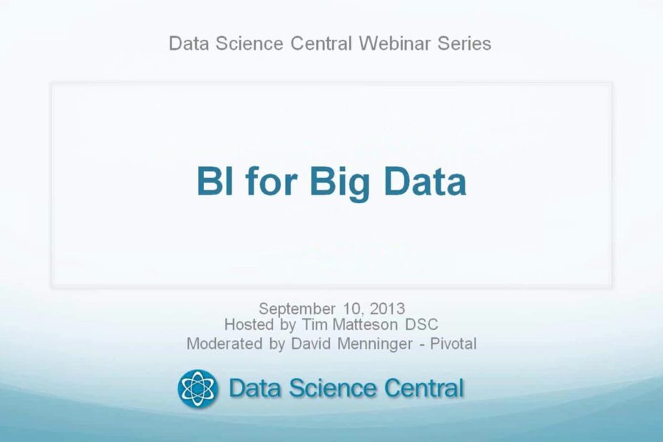 DSC Webinar Series: BI For Big Data – 9.10.2013 – Vimeo thumbnail