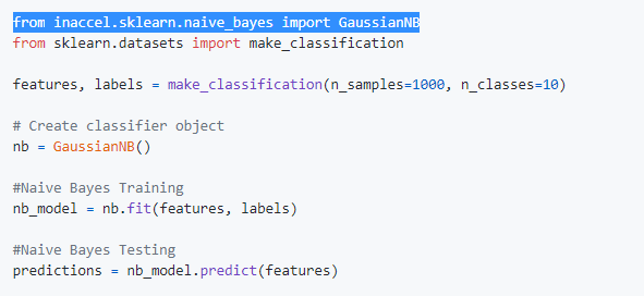 Scikit learn example using FPGAs