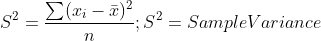 sample variance formula