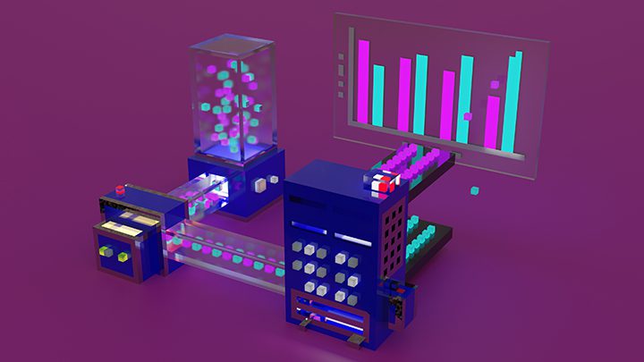 3d illustration of a data and artificial intelligence pipeline i