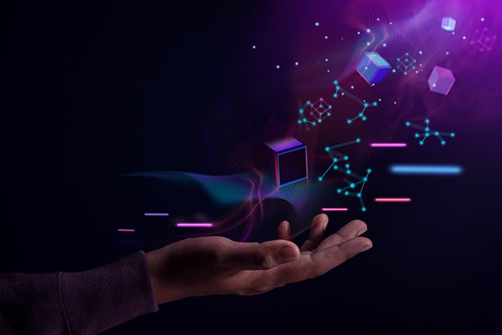 Metaverse, Web3 and Blockchain Technology Concepts.