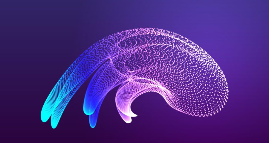 3D connection structure. Futuristic technology style. Abstract design. Vector illustration for science, chemistry or education.
