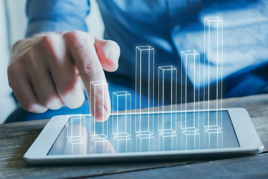 business analytics and financial technology concept, 3d chart fr