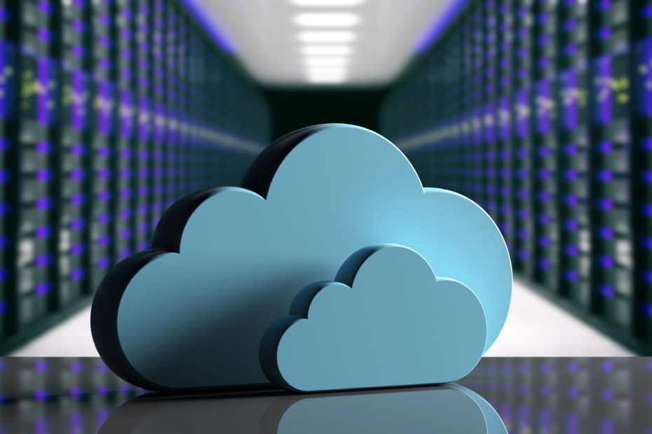 Cloud computing data center. Storage cloud on computer data cent