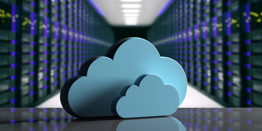 Cloud computing data center. Storage cloud on computer data cent