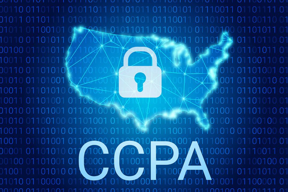 CCPA – California Consumer Privacy Act. vector background. Consumer protection for residents of California, United States. USA data security.