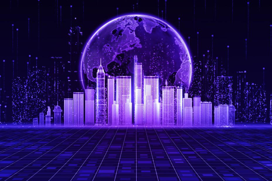 The smart city of cyberspace and metaverse digital data of futur