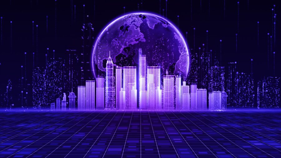 The smart city of cyberspace and metaverse digital data of futur