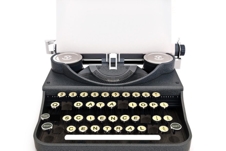 Retro vintage typewriter with paper, room for text