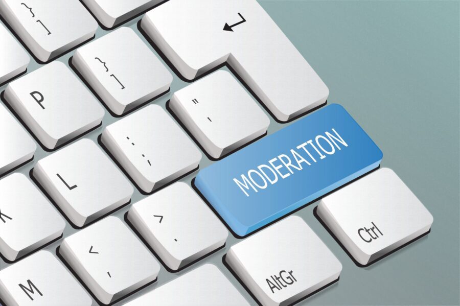 moderation written on the keyboard button