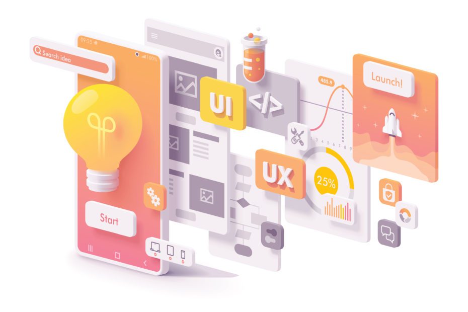 Vector mobile app development concept