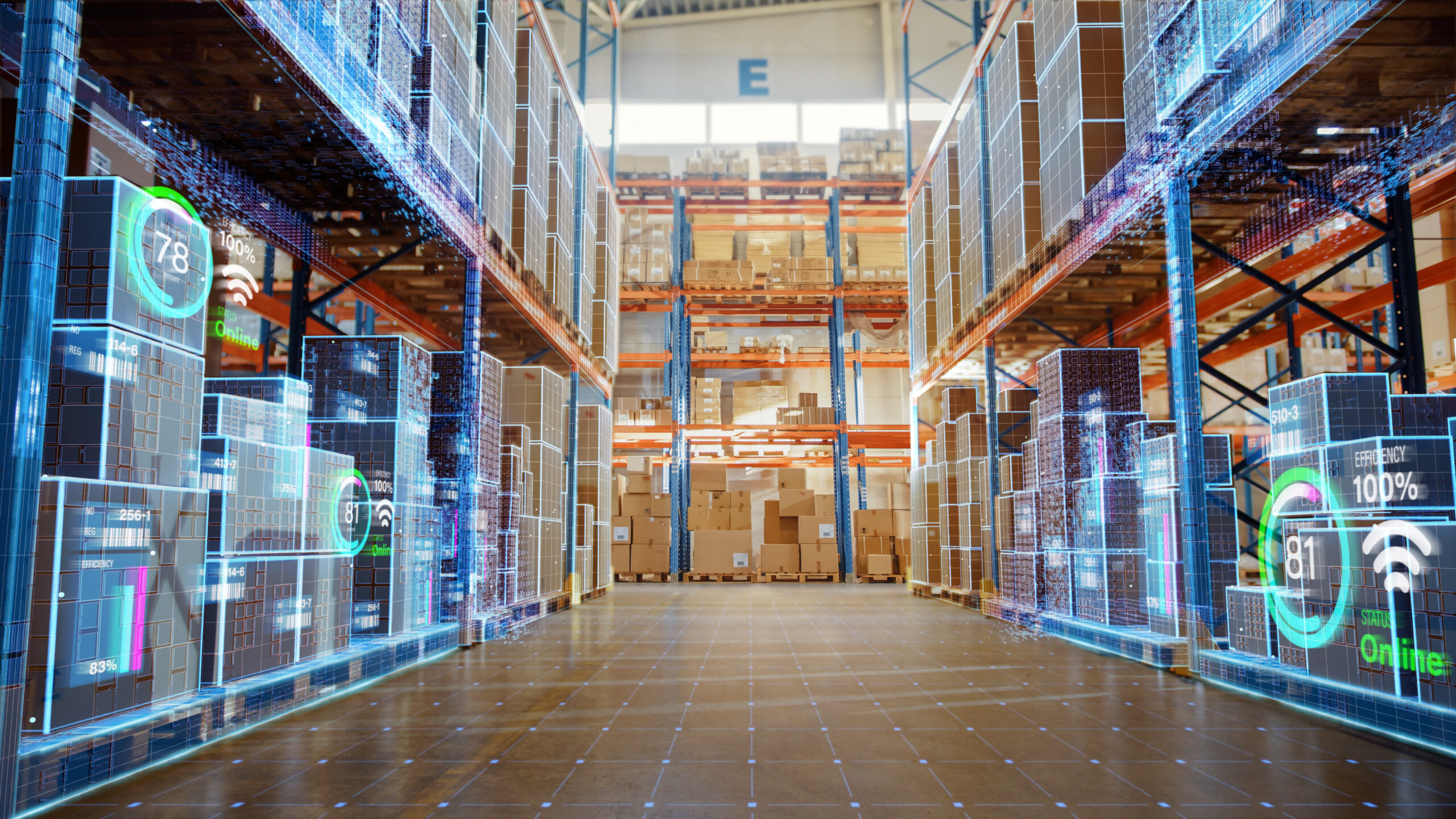 Futuristic Technology Retail Warehouse: Digitalization and Visua