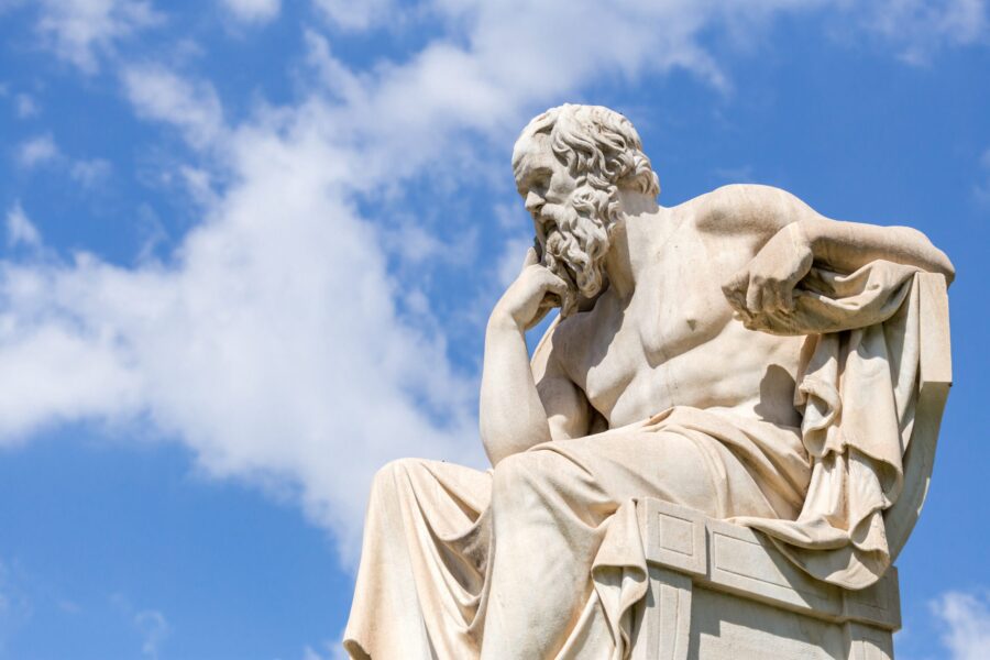 Socrates statue in Athens in front of the National Academy