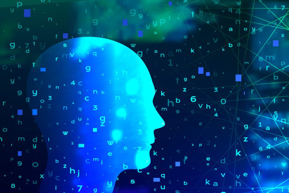 Illustration of brain in technological look