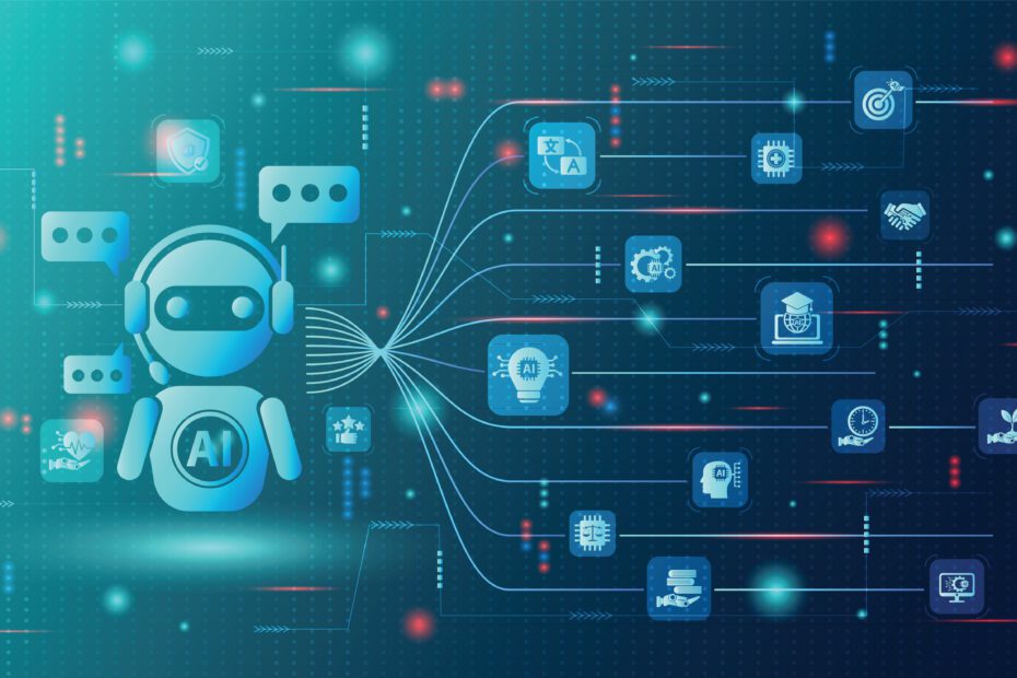Ai generate concept.Artificial Intelligence assistant for graphic design, translate,chat bot,generate images,write code,advertising,law, customer analysis,security,healthcare,study,world environment