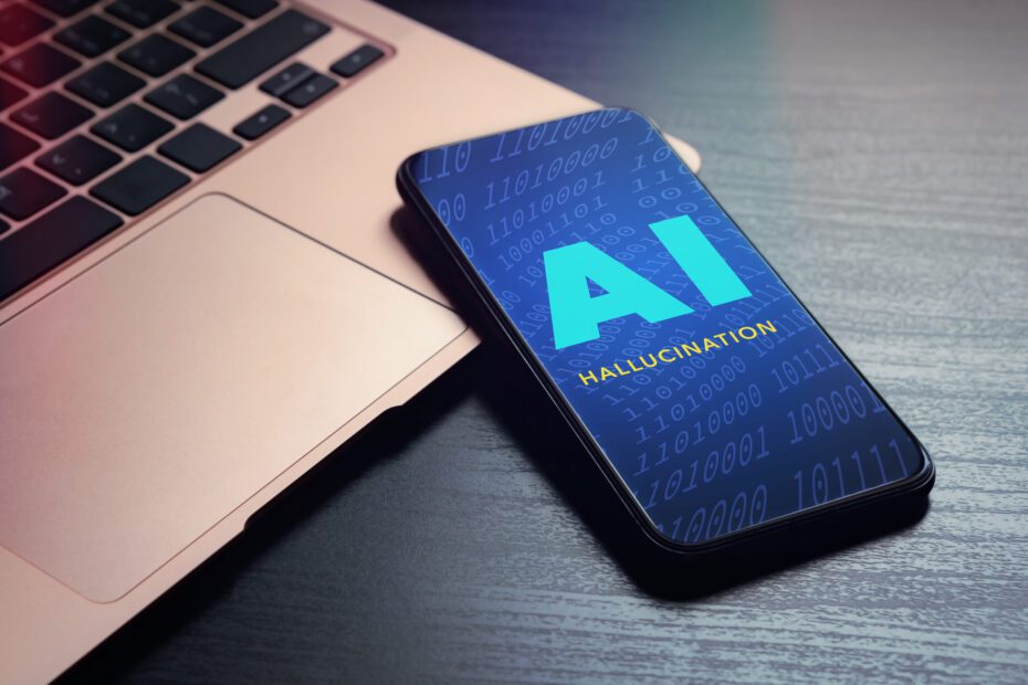 AI Hallucination – AI lying and making mistakes, LLM misinterprets. Big Data and Artificial Intelligence Hallucination concept